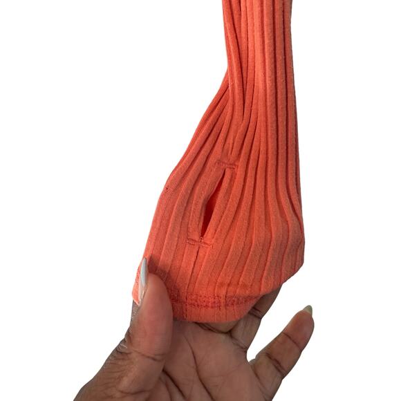 Free‎ People Movement Pink Active Gym Ribbed Long Sleeve Cuffins Shirt Medium - Picture 11 of 14